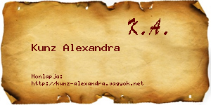 Kunz Alexandra névjegykártya